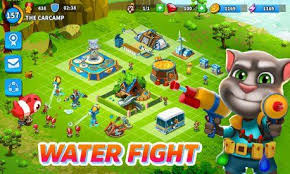 Talking Tom Camp Apk Mod For Android Talking Tom Boom Beach Water Fight