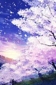 Cherry Blossom Painting Purple Violet Lavender Blue Lindas Paisagens Paisagem Desenho Capas Para Tumblr