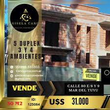 NUEVO INGRESO‼️‼️ VENTA DE 5 DUPLEX 3 Y 4 AMB. CALLE 89 E/8 Y 9 MAR DE...