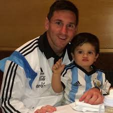 Image result for PIC OF RONALDO WITH HIS SON/MESSI WITH HIS SON