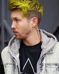 Black And Yellow Hair Male Jsherman Art Has The Neon Down To A Science His Hot Yellow Hue Is Brought To You By Stevenaustinhairarti Dyed Hair Men Yellow Hair Color Stylish Hair Colors