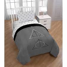Black And Gray Bed In A Bag Twin Harry Potter Deathly Hallows Black White Gray Twin Bed In A Bag Bedding Set Walmart Com Harry Potter Bed Sheets Twin Bed Sets Gray Twin Bed