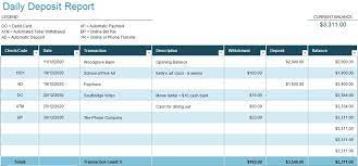 Daily Deposit Report Template Excel Templates Templates Paying Ads