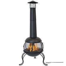 The chunky black mexican beach pebbles surrounding the flames are easily found at your local home improvement store. Sunnydaze Decor 45 In Wood Burning Outdoor Chiminea Fire Pit With Rain Cap Steel High Temperature Black Paint Finish Kf 849 At Tractor Supply Co