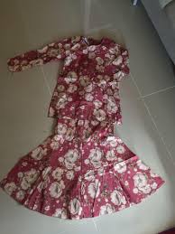 Pola baju kurung moden kembang. Mini Kurung Kain Kembang Payung Cotton Muslimah Fashion Two Piece On Carousell