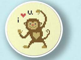 And today i have for you, curious george! Monkey Love Cross Stitch Pattern Animal Cross Stitch Modern Etsy Modern Cross Stitch Cross Stitch Patterns Animal Cross Stitch Patterns