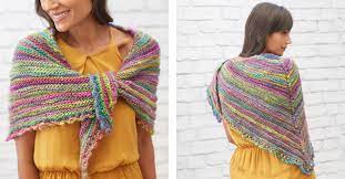The most common knit shawlette material is wool. Vivaciously Vibrant Knitted Shawlette Free Knitting Pattern