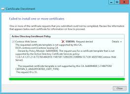 The Requested Template Is Not Supported By This Ca Error 0x80094800 Pki Solutions Inc