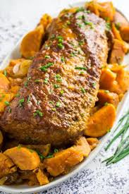 For the best, juiciest pork tenderloin, sear the pork on all sides in a skillet before finishing in the oven. Bbq Slow Cooker Pork Loin Sweet Potatoes Is A Boneless Pork Loin Seared On Sides Pork Loin Crock Pot Recipes Pork Roast Crock Pot Recipes Crockpot Pork Loin
