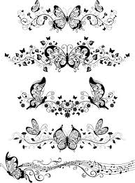 Free Tattoo Templates Vector Ornaments With Butterflies Free Stock Vector Art Idee Per Tatuaggi Stencil Stampabili Tatuaggi Di Farfalle