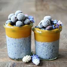 Blue Overnight Oats A Recipe Your Kids Will Love Breakfast With Flowers Recipe Overnight Oats Oats Pea Recipes