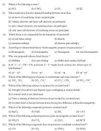 Chemical Bonding And Atomic Structure Chemistry Important Mcq Answers Key And Solution For Iom Moe Ku Bpk In 2020 Hydrogen Bond Atomic Structure Chemical Bond