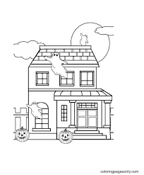 Download this adorable dog printable to delight your child. Halloween And Haunted House Coloring Pages Haunted House Coloring Pages Coloring Pages For Kids And Adults
