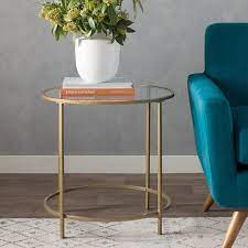Broadridge Round End Table Glass End Tables Modern Furniture Living Room Furniture