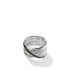 Bamboo Pave Crossover Ring