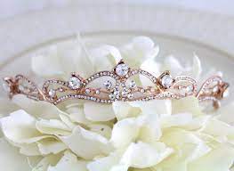 Rose Gold Tiara Wedding Tiara Wedding Hair Accessory Rose Gold Headpiece Rose Gold Crown Bridal Tiara Rose Gold Tiara Rose Gold Headpiece Rose Gold Crown