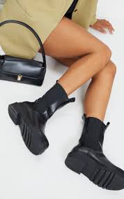 Complete your fall wardrobe with 20 of the best ankle boots and booties for women for every budget. Black Calf High Chunky Chelsea Boots Shoes Prettylittlething