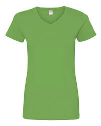 Lat 3507 Ladies Fine Jersey V Neck Longer Length T Shirt