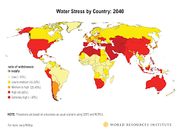 extreme water shortages seen in these countries by 2040