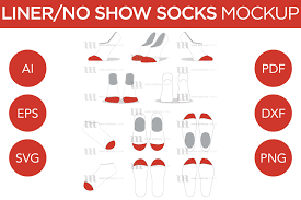 This is designed by by creatsy4, this sock template psd pack includes four psd files, with 3500×3500 pixel size and 300dpi resolution. Liner No Show Socks Vector Template Mockup 988947 Clothing Design Bundles