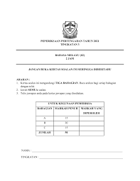 Peperiksaan Pertengahan Tahun Bahasa Melayu Tingkatan 3 Sta Oaziah Membalik Pdf Dalam Talian Anyflip