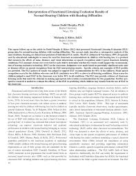 PDF) Interpretation of Functional Listening Evaluation Results of  Normal-Hearing Children with Reading Diffi culties