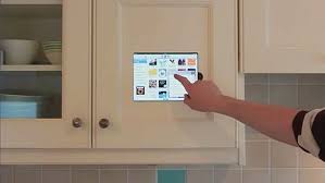 Ipad Merges With Kitchen Cabinet Sacrificing Portability For Utility Kitchen Ipad Kitchen Cabinets Home Automation