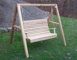 When the awning for an outdoor swing gets torn or tattered you may be able to fashion a new canopy. Red Cedar Royal Highback Porch Swing W A Frame Swing Stand