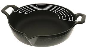 Iwachu 410187 Cast Iron Tempura And Deepfry Pan With Wire Rack 3 Quart Black You Can Find More Details By Visiting The Image Tempura Wire Racks Cookware Set