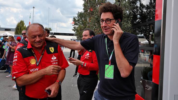 Mattia Binotto swiftly spots Ferrari replacement Fred Vasseur as he returns  to F1 paddock | Crash.net