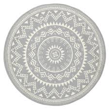 Wann darf der teppich rund sein? Designer Velours Teppich Valencia Grau Creme Rund Teppich Boss