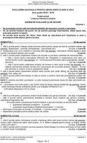 Rezultatele evaluărilor trebuie să fie folosite pentru construirea de către. Barem Limba RomanÄƒ Evaluare NaÈ›ionalÄƒ 2019 Edu Ro Subiecte Rezolvate Antena 1