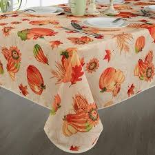 Fall Harvest Pumpkins Corn With Leaves Sunflowers Print Tablecloths Ivory Walmart Com Christmas Table Cloth Harvest Tablecloth Autumn Leaves Prints