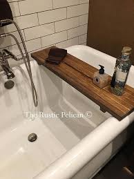 Maybe you would like to learn more about one of these? Bath Tray Farmhouse Bath Shower Caddy Spa Bathroom Etsy In 2021 Rustic Bathtubs Bathtub Tray Wood Tub
