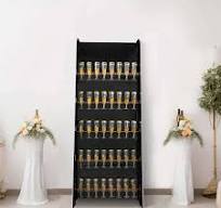 Efavormart 5-Tier Black Acrylic Champagne Wall Glass Holder – 5ft Stemware  Rack Holds 40 Flutes – Elegant Drink Display & Organizer for Weddings, ...