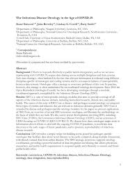 Pdf The Infectious Disease Ontology In The Age Of Covid 19