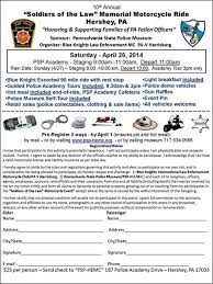Hershey Pa April 26 2014 Pa State Police 10th Annual Soldiers Of The Law Memorial Motorcycle Run Proceeds Will Go State Police Charity Events Harrisburg