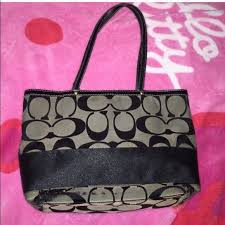 Black And White Coach Purse Authentic Black And White Coach Purse Monogram Tote Bags Coach Purses Monogram Tote