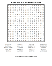 Word search puzzles make great printable classroom activities. At The Beach Printable Word Search Puzzle Printable Word Searches Word Search Printables Word Search Puzzles Printables