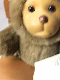 Raikes Bears Nursery Miniatures Wood Face Lisa Marie Teddy Bear with High  chair