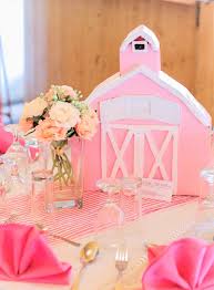 It's okay to want the day to be romantic and feminine, even if you're getting married in the countryside. Centerpieces Table Decor Pink Farm Birthday Theme Party Wood Guest Table Centerpiece Decoration Farm Animal Farm Baby Shower Farm Animal Birthday Price Per Piece Home Living