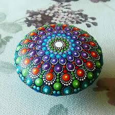The best paint to use is craft acrylic paint or fluid acrylic paint. Mandala Stone Painted Rock Paperweight Mandala Rocks Hand Etsy Mandala Painted Rocks Hand Painted Stones Mandala Rocks
