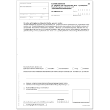 Seite 3 von 33 / kbv / formulare in der ambulanten psychotherapeutischen versorgung / 1. Konsiliarbericht Vor Aufnahme Einer Psychotherapie Muster 22