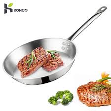 Konco Frying Pan Stainless Steel Composite Bottom Steak Pan Non Stick Pan Gas Induction Cooker Roast Skillet Kit In 2020 Kitchen Cookware Skillet Kitchen Non Stick Pan