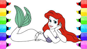 Printable disney princess coloring pages for kids ! Disney Princess Coloring Pages How To Draw And Color Ariel Princess Videos For Kids Youtube