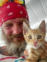 Rufus Bumfights When you've spent 52 days at sea rowing across the Atlantic  Ocean there ain't nothing like making friends with the your Antiguan hotels  resident kitten. This little ginger beauty was