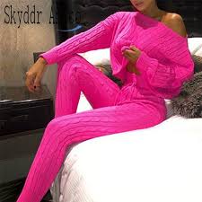 Maybe you would like to learn more about one of these? Women Knitted 2 Pieces Outfits Long Sleeve Crop Top Long Pants Sweater Suits Sets Jumpsuits Rompers Overalls Women