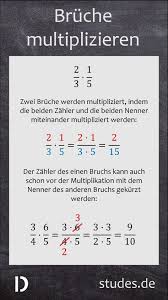 Bruche Multiplizieren Zwei Bruche Werden Miteinander Multipliziert Indem Die Beiden Zahler Und Di Multiplying Fractions Learning Math Physics And Mathematics
