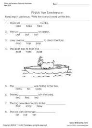 Finish The Sentence Rhyming Worksheet Tlsbooks Parts Of Speech Worksheets Rhyming Worksheet It Is Finished
