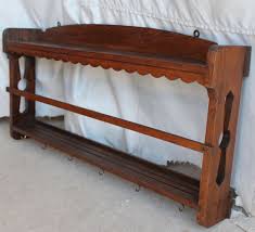 Bargain John S Antiques Antique Wall Mount Mission Oak Plate Rack Shelf Arts Crafts Bargain John S Antiques ··· wall mounted bamboo plate rack wall solid wood dish rack drying plate holder rack for home wall 2 tier storage cup bowl shelf. antique wall mount mission oak plate